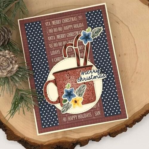 Warm+Cozy Joy Cup Feather Star Metal Cutting Dies Matching Clear Silicone Stamp Scrapbooking Card Making New Stencil 2020