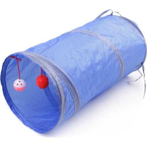 Cat Tunnel Toy Funny Pet 2 Holes Play Tubes Balls Collapsible Crinkle Kitten Toys Puppy Ferrets Rabbit Play Dog Channel Tubes
