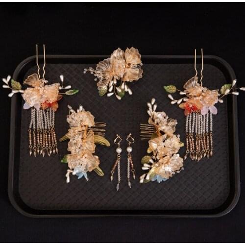 Bride Chinese Style Elegant Tiara Phoenix Coronet Chinese Bride Wedding Hair Accessories