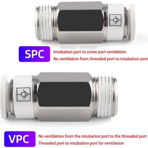 1Pcs VPC/SPC Pneumatic Check Valve 4mm 6mm 8mm 10mm 12mm Push In One Way Non Return Adapter