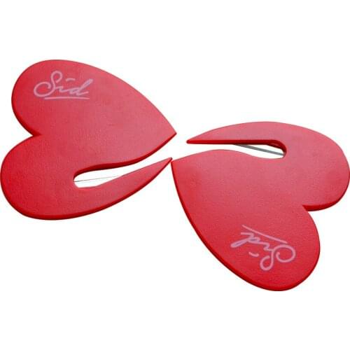 1Pc Plastic Miny Letter Envelope Kife Mail Opener Office Accessories Safety Paper Guarded Cutter Blade Heart-shape Red Custom