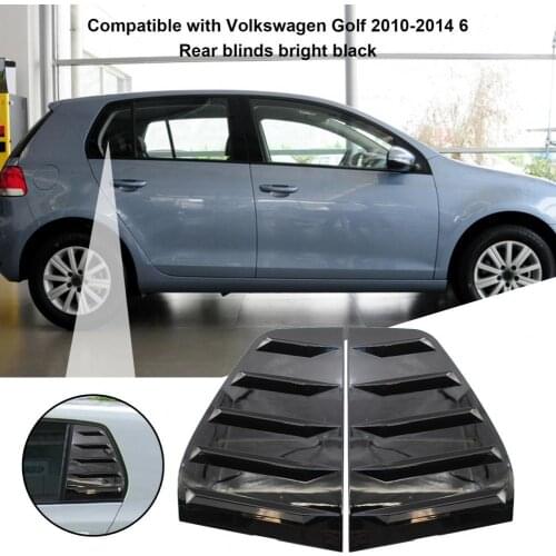 2Pcs Rear Side Window Louvers Gloss Black Window Shutters Vents for VWes Golf 6 2010-2014