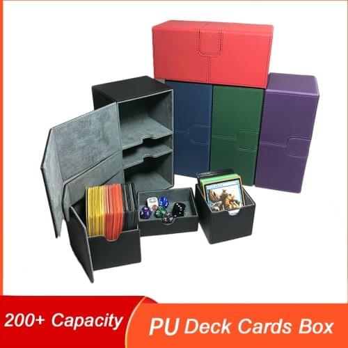 200+ Deck Box Cards Case Sidewinder Large Size Capacity Container Collection Sleeved PVC Free Trading Card Holder for Board Game
