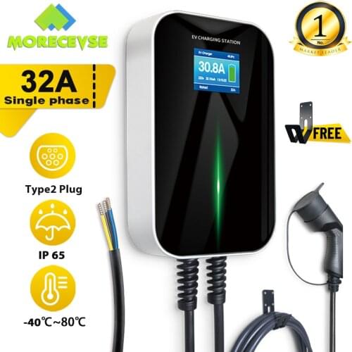 32A 1Phase EVSE Wallbox EV Charger Electric Vehicle Charging Station with Type 2 Cable IEC 62196-2 for Audi MINI Cooper Smart