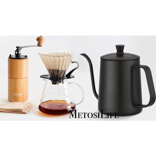 350ML 600ML Pour Over Coffee Pot Food Grade Stainless Steel Gooseneck Long Spout Hand Drip Kettle Tea Pot