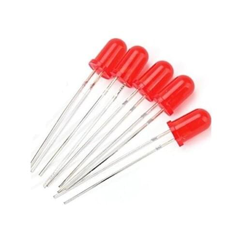 50Pcs LED DIFFUSED F5 5MM RED COLOR RED LIGHT Super Bright Bulb Lamp