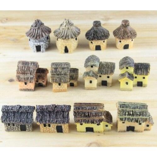 60 pcs New Arrive 3cm cute resin crafts house fairy garden miniatures gnome Micro landscape decor bonsai for home decor