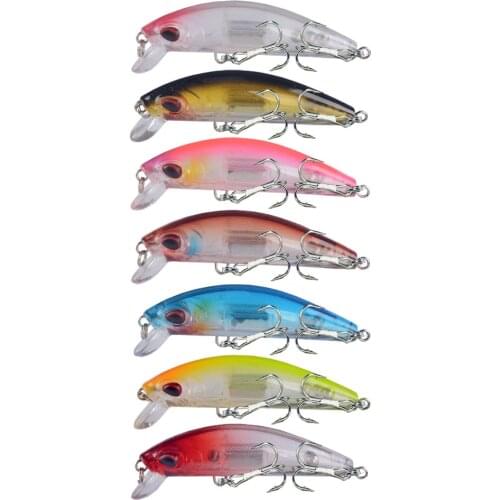 7pcs 7cm 11g Minnow Fishing Lure Laser Body Wobbler Hard Crankbait Artificial Bait 3D Eyes Floating Plastic Baits Fish Pesca