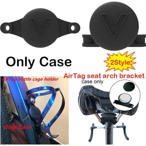 AirTag Bike Mount Bracket Attachment Silicone Sleeve Keychain Locator Tracker Standard Saddle and Bottle Cage Holder Protective