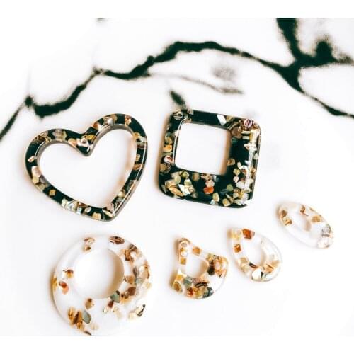 Acrylic Oval Drip Shape Ear Drop Black White Color Bracelet Pendant Necklace Charms Jewelry Finding Diy Material 8pcs