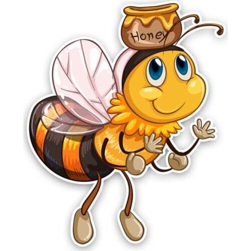 15.7CM*19.3CM Bees Top The Honey Jar PVC Car Sticker Personality Decal 12-300675