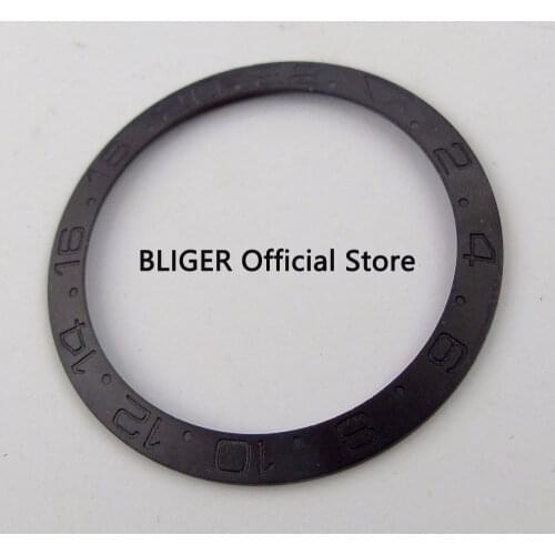 BLIGER 38MM Brushed Full Black Ceramic Bezel Insert Fit SUB Automatic Movement Mens Watch BB18