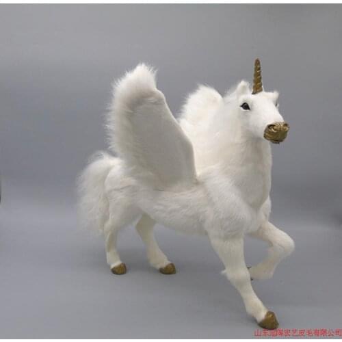 Big simulation unicorn toy polyethylene & furs new wings unicorn model about 32x28x34cm 206