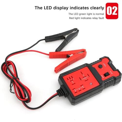 12V Car Battery Checker Electronic Relay Tester with Clips Auto Relay Coded-Meter Indicate Volt-Tester Circuit Breaker Finders