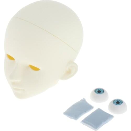 1/3 Doll Head Mold Cosmetology Mannequin Makeup for Night Lolita BJD Dolls, Practice Training Head Sculpt, White Skin Tone
