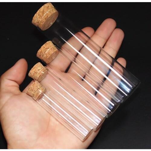 Hot sale flat tube cork tube 30*120mm high temperature resistant thick glass tube 60ml high-quality