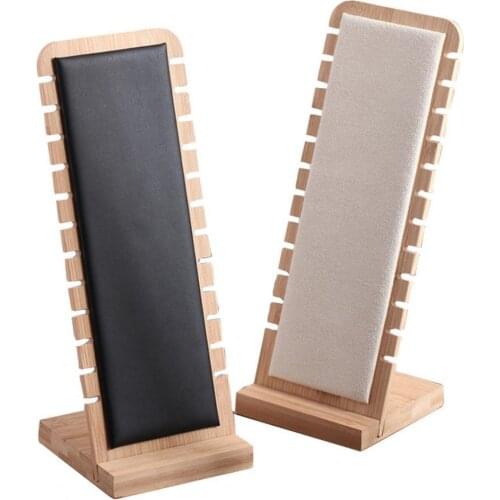 Hot Detachable Bamboo Jewelry Display Stand Necklace Pendant Shelf Holder Organizer