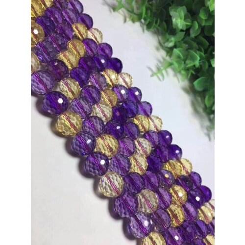 Ametrine round faceted 6/8/10mm for DIY jewelry making loose beads FPPJ wholesale beads nature gemstone