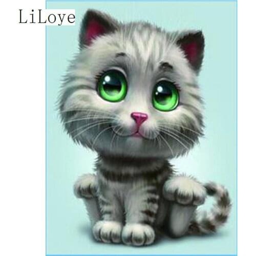 LI LOYE Diamond embroidery DIY Cartoon Cat 5D full drill painting cross-stitch Picture rhinestone Kit embroidery with bead FZ409