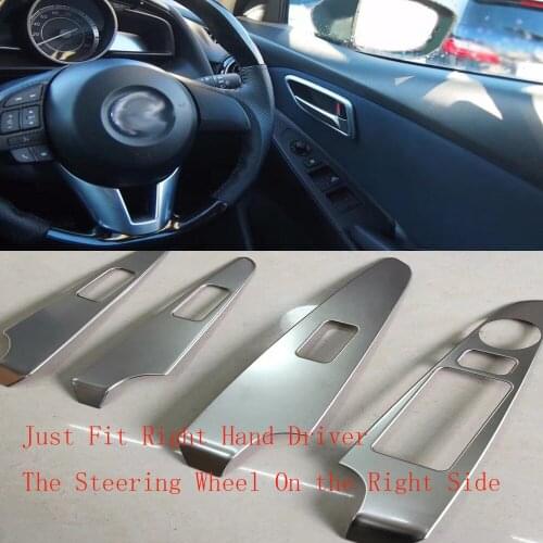 For Mazda 2 Demio DJ 2015-2017 2018 2019 ABS Matte Car Interior Door Window Switch Adjust Button Cover Trim Stickers Styling