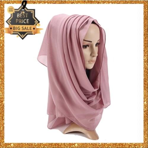 Muslin Women Shawl Foulard Femme Headband Wraps Hijab Head Chiffon Scarves For Lady & Girl With Gold Power