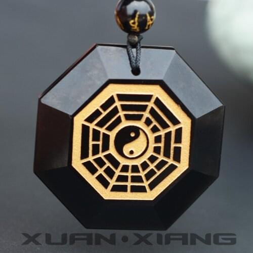 Men Necklace Pendant Natural Obsidian Gossip Pendant The Universe aurification Necklace Gift for Men Fashion Jade Stone Jewelry