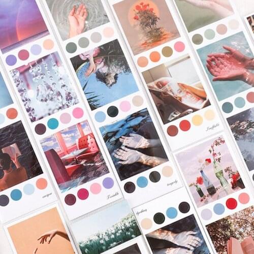 6PCS/lot Retro Adhesive Stickers Hand Account Material For Scrapbooking Decorative DIY Journal Album Supplies