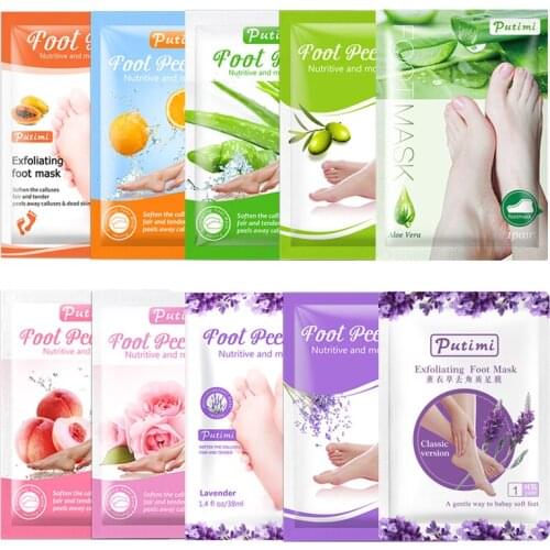 New 2020 Lavender Feet Mask Peeling Dead Skin Exfoliating Foot Mask Peel Patches Remover Dead Skin Feet Care Pedicure Foot Socks