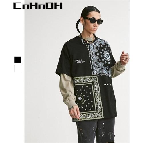 CnHnOH spring and summer new arrival fashion all-match hip-hop tie-dye printing short-sleeved t-shirt 11016