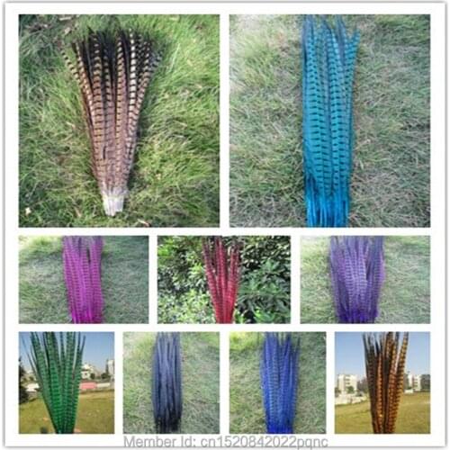 Wholesale 500pcs / lot of beautiful pheasant tail feathers length 45-50cm /18-20 inch variety of colors optional DIY feather dec