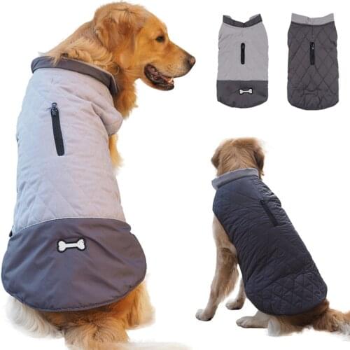 Dog Coat Warm Jacket Dog Clothes Small Medium Large Dogs Reversible Reflective Dog Clothing For French Bulldog Golden Retriever