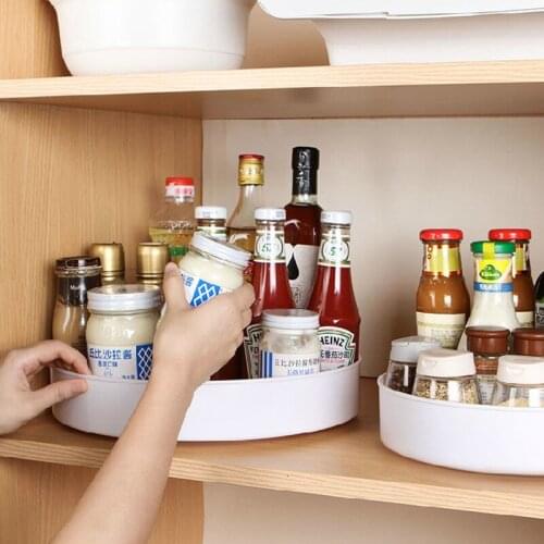 Kitchen Tray Non-Skid 360 Degree Rotating Storage Tray Container Organizer For Home Kitchen Cosmetics Spice Jar Food Snack Tools