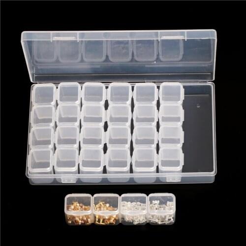 Clear Plastic Storage Jewelry Box Compartment Empty Nail Storage Box Adjustable Container for Beads Earring Box for Jewelry Rect