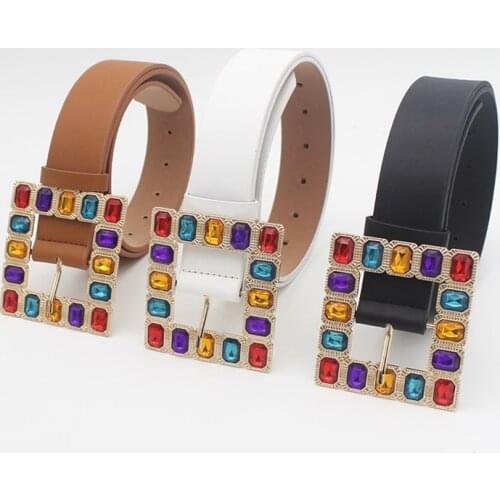 New Business Style Ladies Belt Luxury Women Waist Chain Dress Decorative Waist Decoration Color Diamond Waistband Belts