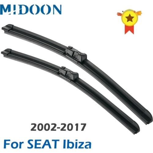 MIDOON Wiper Blades for SEAT Ibiza Hatchback / SC Coupe / ST Estate 24"&16" Exact Fitting Model Year from 2002 to 2017