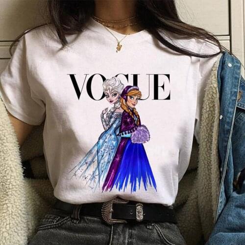 SUNOWE Korean Fashion Print T-shirt Cartoon Girl Funny Kawaii T Shirts Casual Top O-Neck Short Sleeve