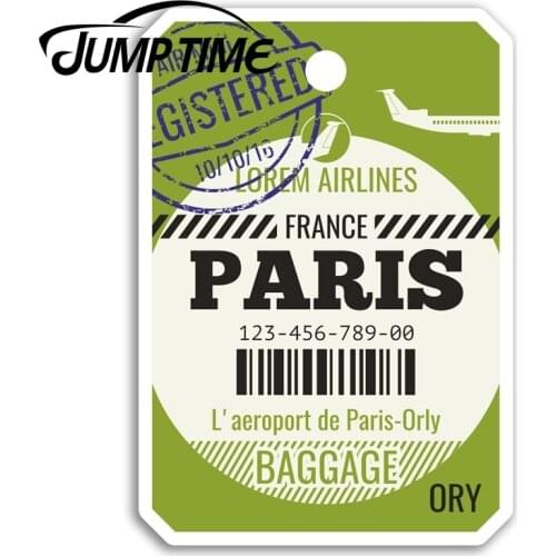 Jump Time for Paris France Vinyl Stickers Airport Fun Travel Sticker Luggage Window Decal Waterproof Car Accessories