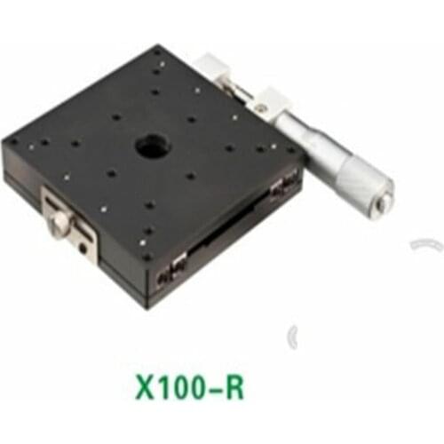 X Axis 100X100mm Platform Precision Bearing Linear Stage Right Micrometer