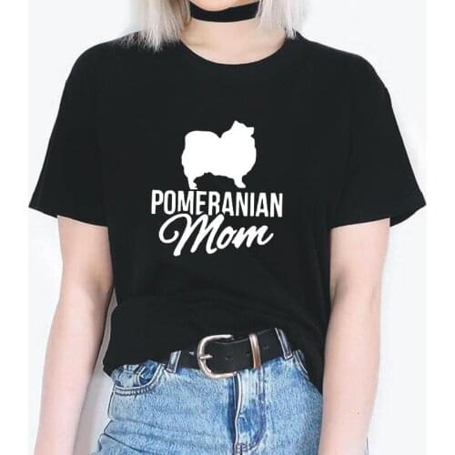 Funny Harajuku Tee Shirt Femme Summer Casual Pomeranian Mom Vintage Short Sleeve T-Shirt Women Tops Plus Size Camiseta Mujer