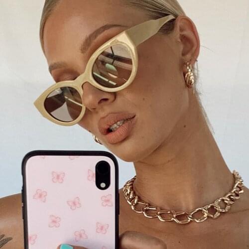 ONEVAN 2021 Cat eye Sunglasses Women Pink Triangle Eyeglasses Women/Men Luxury Brand Sun Glasses Shades UV400 Vintage Oculos