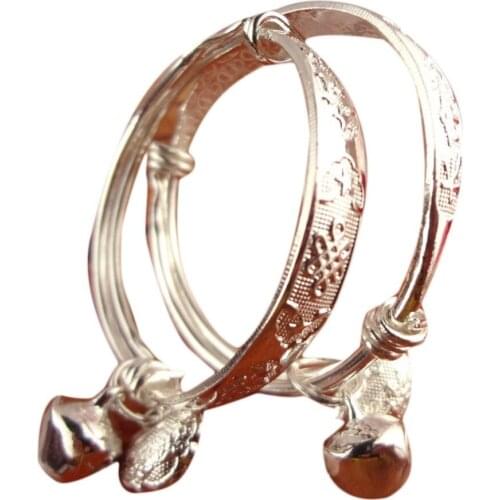 1 piece Fancy Baby Item Imitation Infant Small Baby Longevity Lock Bracelet Color Silver Color Drop Shipping BB0027