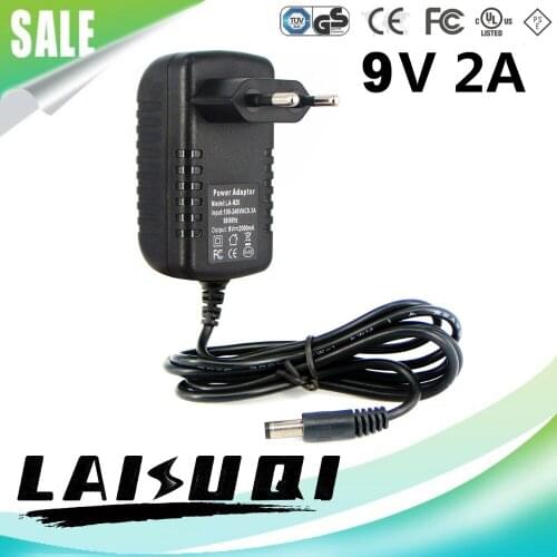 10pcs 9V 2A DC5.5mm*2.5mm AC/DC Power Adapter Eu Plug Supply Charger 9V2A for Digital Item LAISUQI New Special Offer