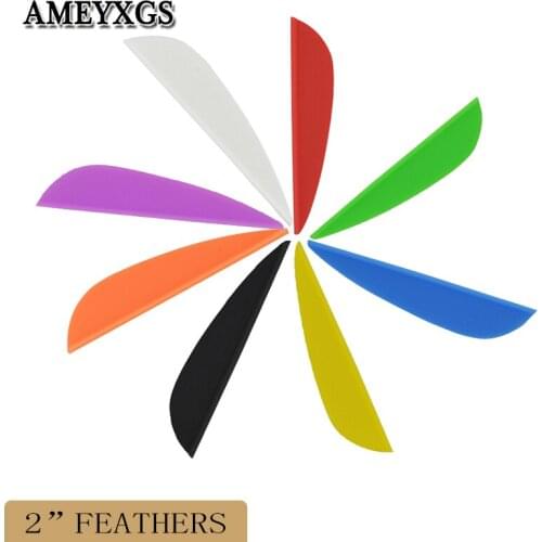 100pcs 2inch Archery Rubber Arrow Feathers Shooting Sports Bow Arrow Archery Accessories Right Wing Drop-shaped Arrow Feathers