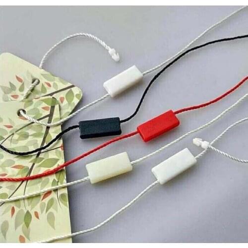 1000pcs String Seal Garment Hang tag String Lock Tag Seal Black White Colorful string tag Double Ends Two Sides Garment Tag