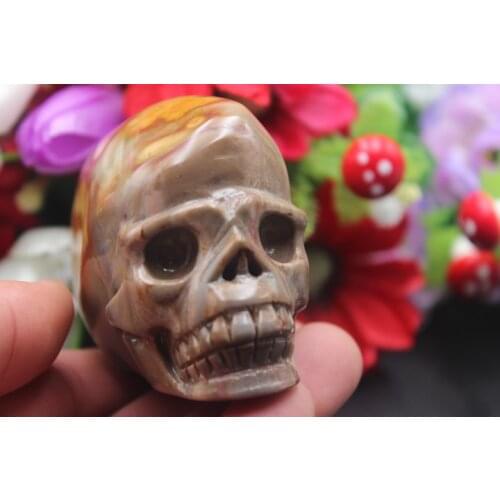 245g rams of natural quartz crystal jade ocean fossil skull to heal A11