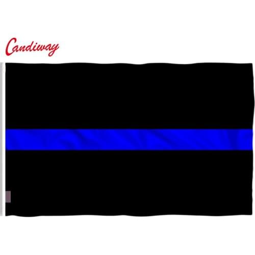90 x 150cm USA Police Thin Blue Line Stripes Law Enforcement Flag Banner Brass Grommets Flag of the United States