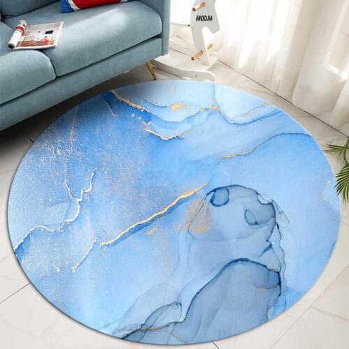 Nordic Rug Abstract Marble Blue Room Rug Coffee Table Carpet Living Room Sofa Rug Bedroom Mat Flannel Soft Rug Anti-slip