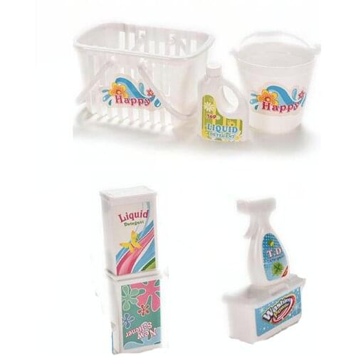 NK 7 Pcs/Set Doll Accessories Furniture Funny Toys Mini Doll Kitchen Cleaning Sets Doll house Accessories For barbie Doll