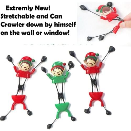 Free Ship Window Crawler Man Sticky Wall Climb Rolling Man Novelty Stretch Sticky Toy Kids Party Favor Bag fillers Xmas Elf