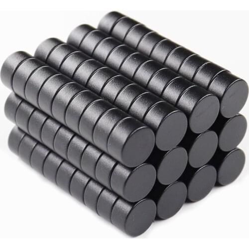 Black Epoxy Magnet Strong Small Round Waterproof Rustproof Friction Fridge Whiteboard Magnetic Screen Bulletin Boards